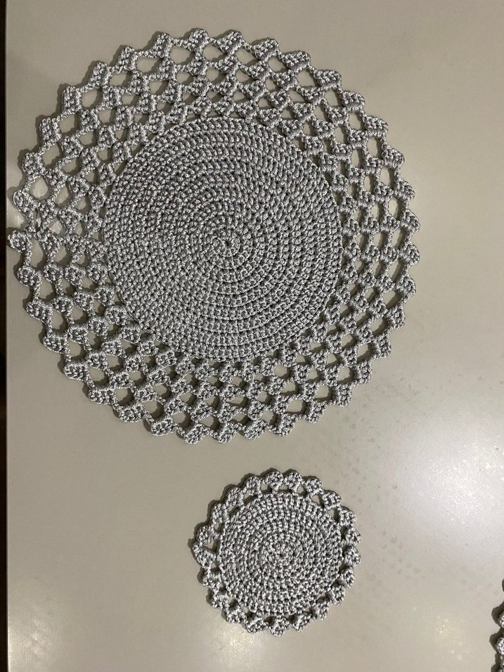 Bohem El İşi Beyaz Dantel Masa Örtüsü Seti - Görsel 3