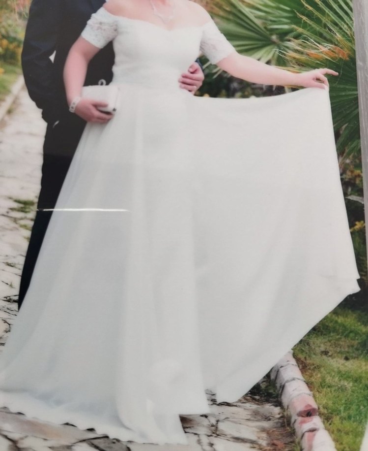 Vintage Midi Straplez Gelinlik - Görsel 3