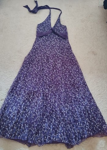 Mor Straplez Uzun Bohem Elbise - Görsel 2