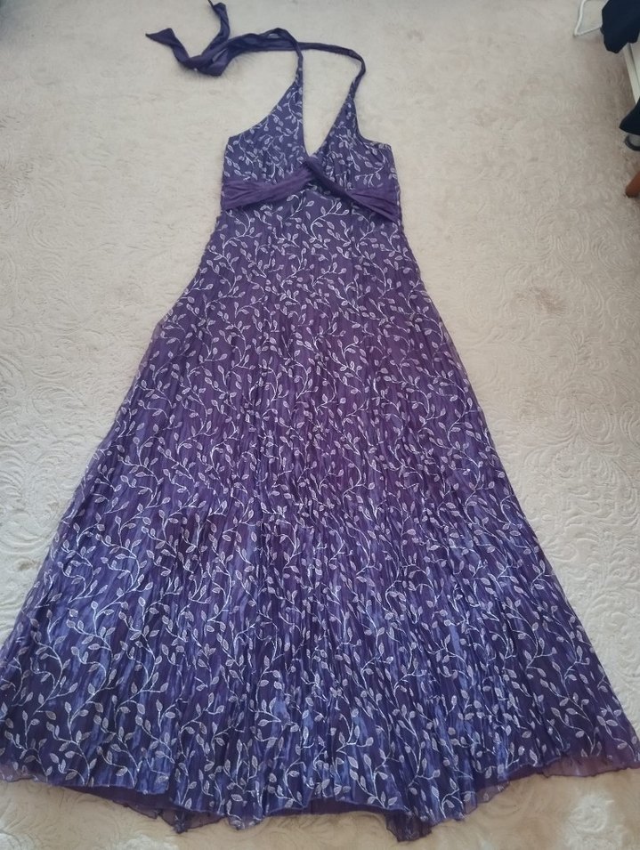 Mor Straplez Uzun Bohem Elbise - Görsel 2