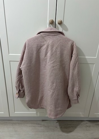 Koton Düğmeli Pembe Midi Keten Kadın Ceket Mont