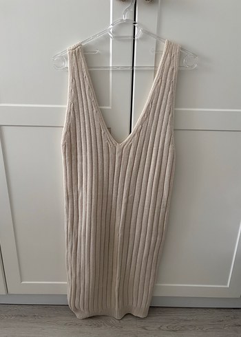 xl Beden ten rengi Renk Bej Örgü Kadın Kazak+Elbise Takım