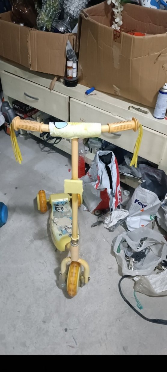 Sarı Pastel Renkli Çocuk Scooterı - Görsel 2