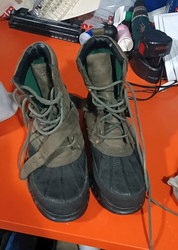 Gri Kamuflaj Desenli Erkek Deri Punk Bot - Görsel 2