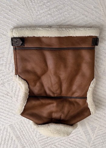 Kahverengi Kürklü Deri Kolsuz Ceket - Görsel 3