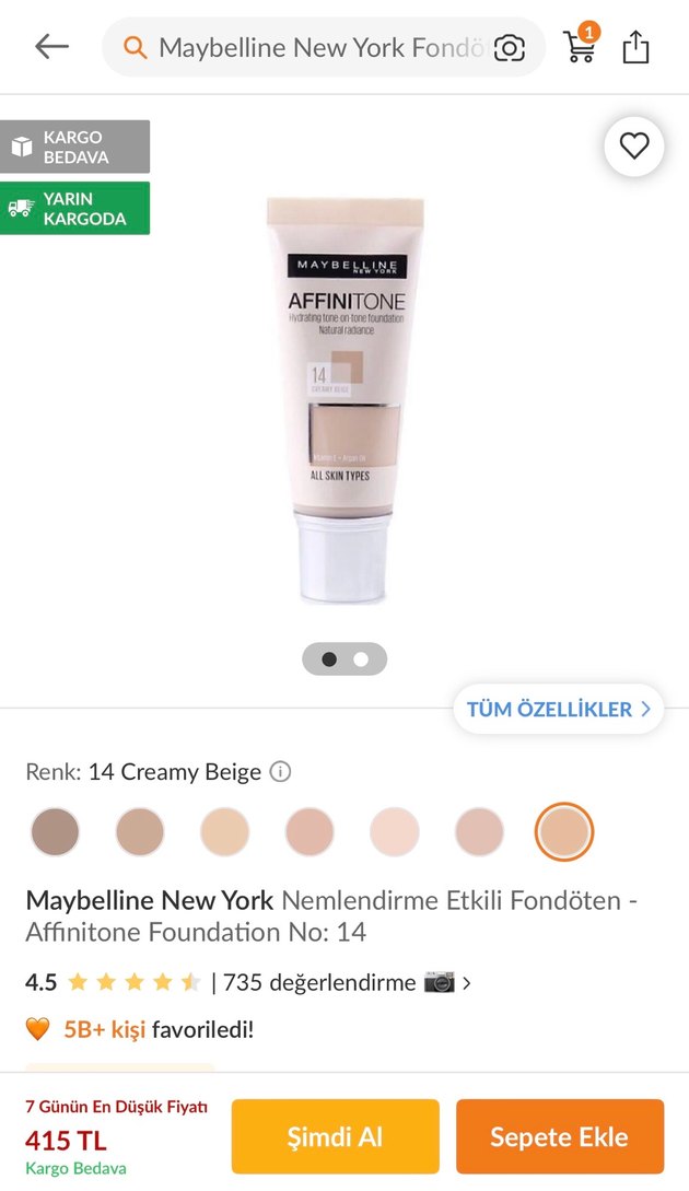 Maybelline Affinitone Fondöten No:14 - Görsel 3