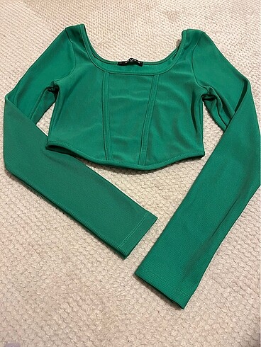 Diğer Kare yaka korse model uzun kollu crop body