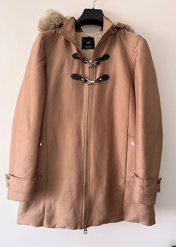 Mango Bej Kapusonlu Duffle Mont
