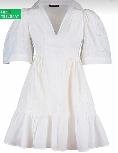 38 Beden beyaz Renk Beyaz dokuma elbise