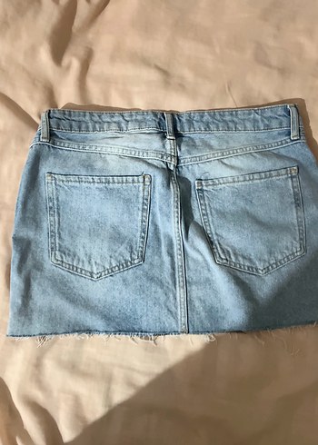 38 Beden BERSHKA pullu Mavi Denim Mini Etek