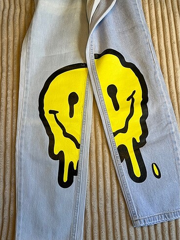 s Beden mavi Renk Ragged Smiley Jean