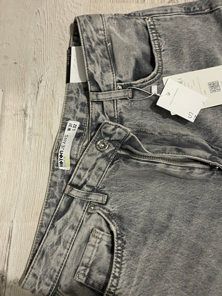 Koton gri kot pantolon - Görsel 2