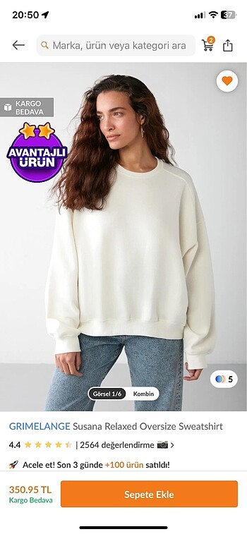 Bej sweatshirt Grımelange