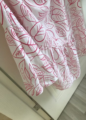 xl Beden pembe Renk Pembe Desenli Bohem Uzun Elbise, Modern