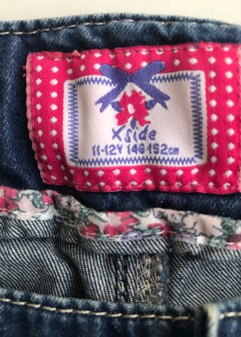 11-12 Yaş Beden Koyu Mavi Kemerli Denim Mini Etek 10/11/12 yaş