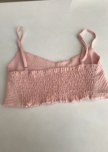 17-18 years Beden pembe Renk Pembe Keten Mini Crop Top