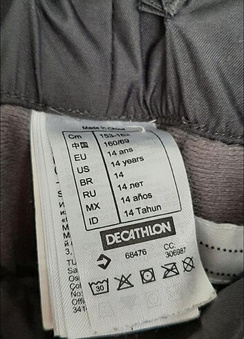 13-14 Yaş Beden siyah Renk Decathlon kayak pantolonu
