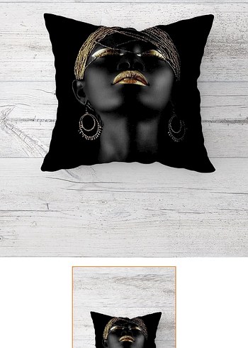 Siyah Baskılı Modern Dekoratif Yastık - Görsel 2