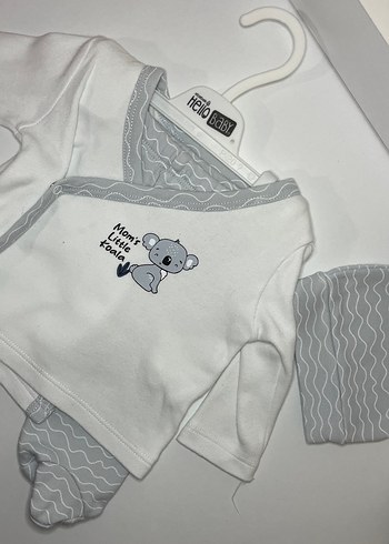 HelloBaby Koalay Baskılı Gri Erkek Bebek Takımı