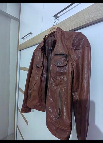 Kahverengi Deri Ceket - Görsel 2