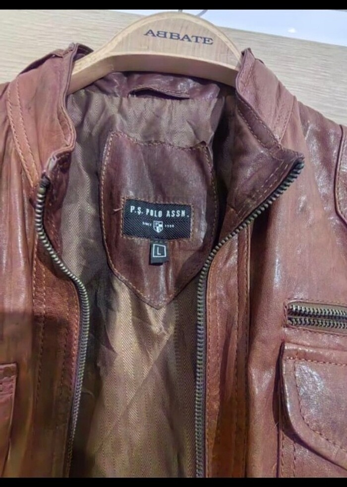 Kahverengi Deri Ceket - Görsel 3