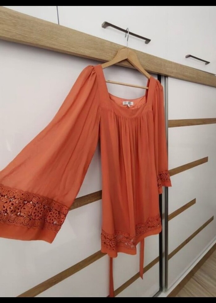 Kiremit dökümlü bluz - Görsel 2