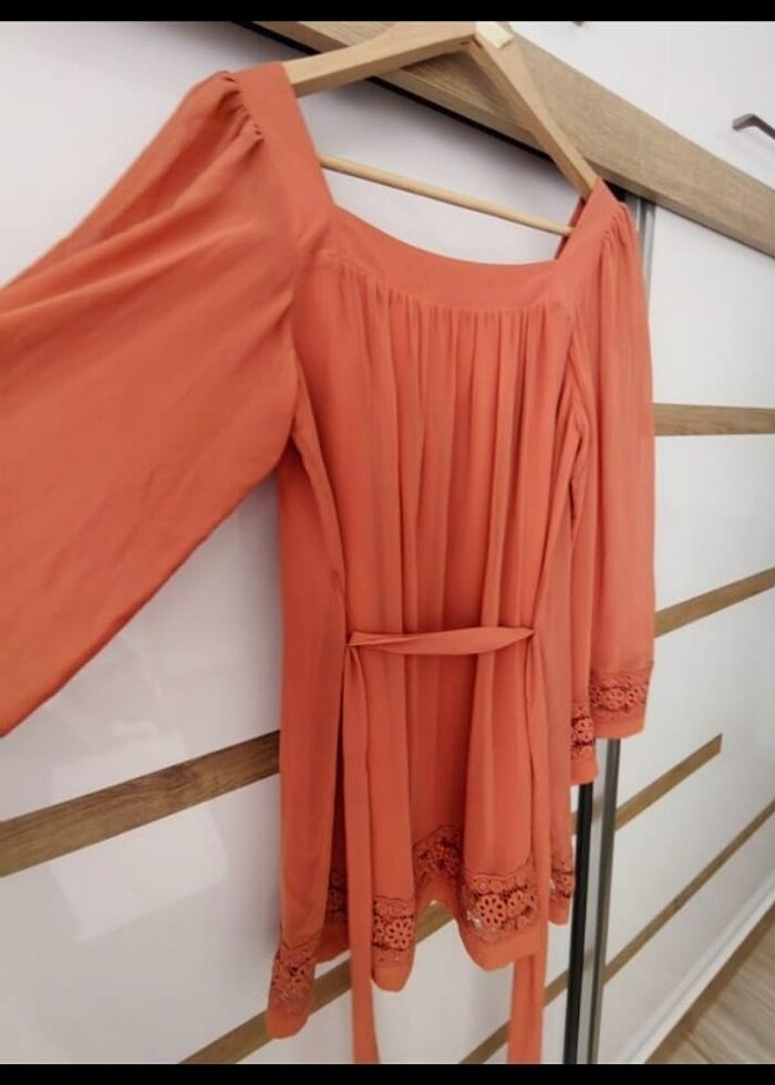 Kiremit dökümlü bluz - Görsel 4