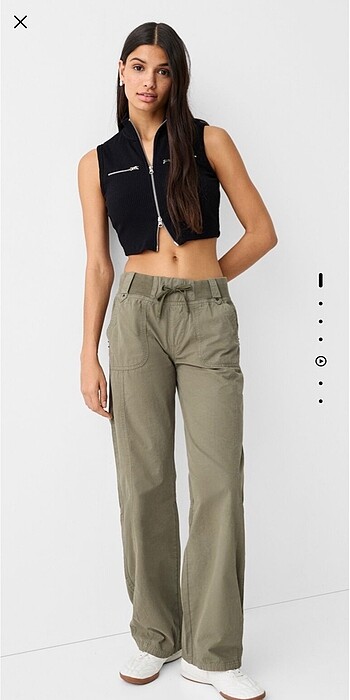 Bershka beli fitilli straight fit pantalon