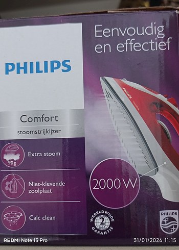 Philips 2000W Kırmızı Ütü - Görsel 8