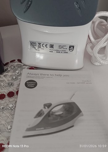 Philips 2000W Kırmızı Ütü - Görsel 7