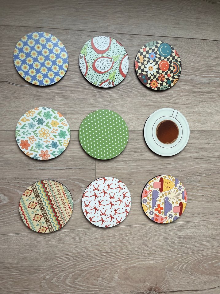 Bohem Tarzda Dekoratif Yuvarlak Bardak Altlıkları - Görsel 2