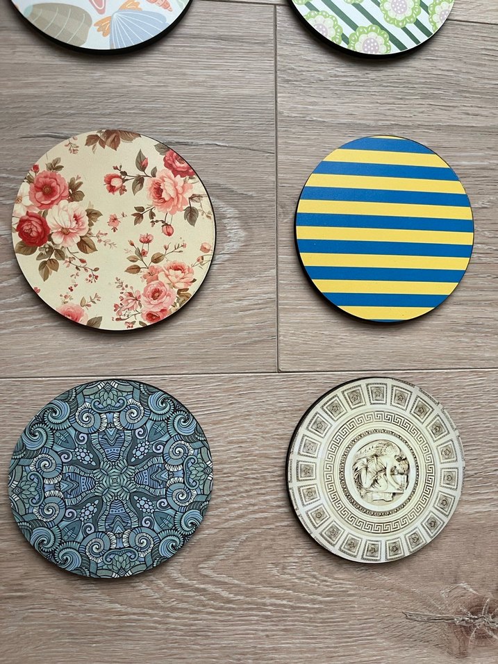 Bohem Tarzda Dekoratif Yuvarlak Bardak Altlıkları - Görsel 3
