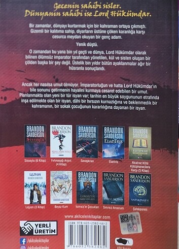 BRANDON SANDERSON SON İMPARATORLUK 2.EL YENİ GİBİ ÇOK İYİ DURUM
