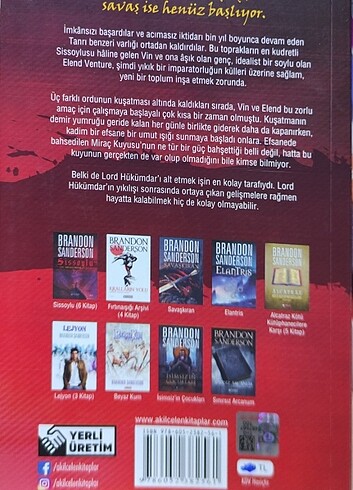  BRANDON SANDERSON KUŞATMA 2.EL YENİ GİBİ ÇOK İYİ DURUMDA 