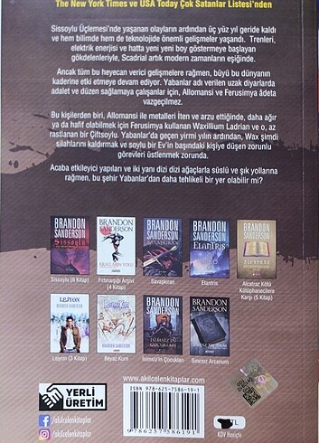  BRANDON SANDERSON -KANUN ALAŞIMI YENİ GİBİ ÇOK İYİ DURUMDA 