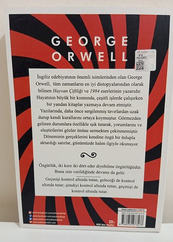 GEORGE ORWELL 1984 YENİ SIFIR ORJİNAL BANDROLLÜ KİTAP
