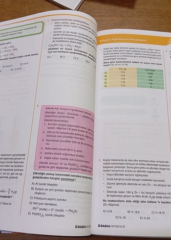 TYT KİMYA SORU BANKASI BAŞKA YAYINLARI YENİ SIFIR KİTAP - Görsel 14