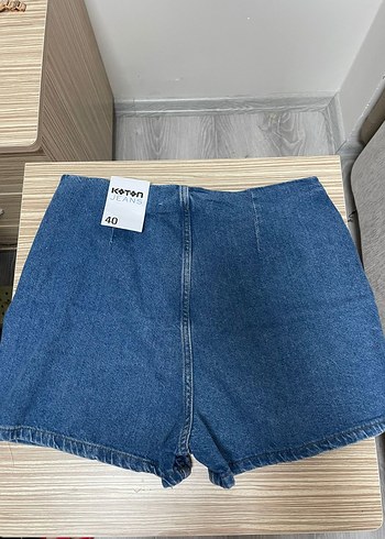 Düğmeli Kadın Koyu Mavi Mini Kot Şort - Görsel 2