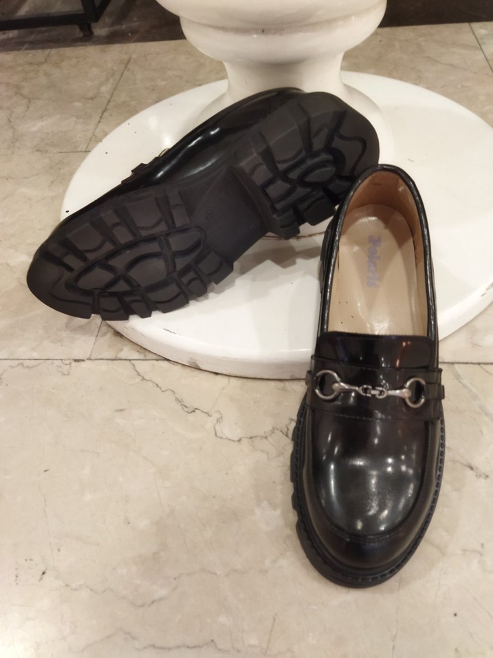 Parlak Siyah Kız Çocuk Loafer Ayakkabı - Görsel 3