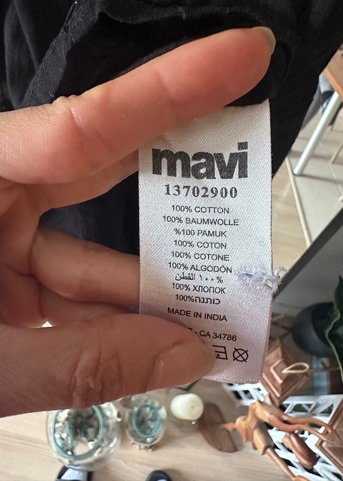 Mavi 0 pamuklu elbise - Görsel 3