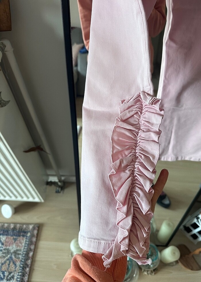 Zara toz pembe pantolon - Görsel 4