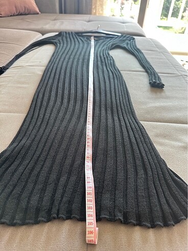 Triko dekolteli siyah elbise - Görsel 6