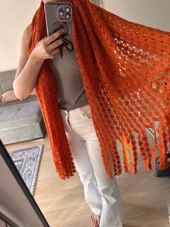 Dantelli Triko Kadın Şal - Görsel 2