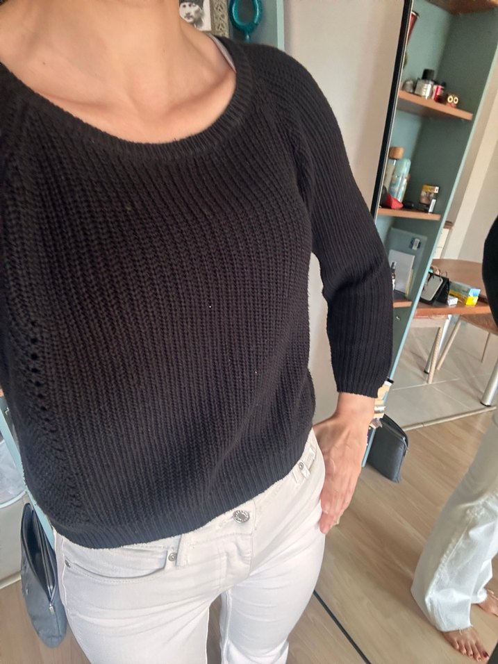 Siyah basic Triko Kadın Kazak - Görsel 2