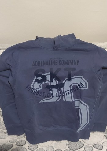 Erkek Kapüşonlu Gri Fermuarlı Sweatshirt