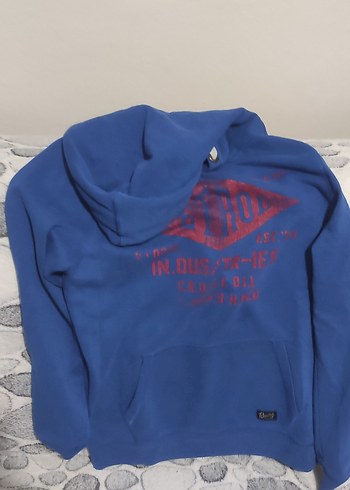 13-14 Yaş Beden Erkek Çocuk Mavi Baskılı Sweatshirt