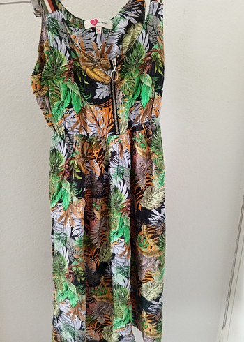 Bohem Çok Renkli Askılı Elbise - Görsel 2