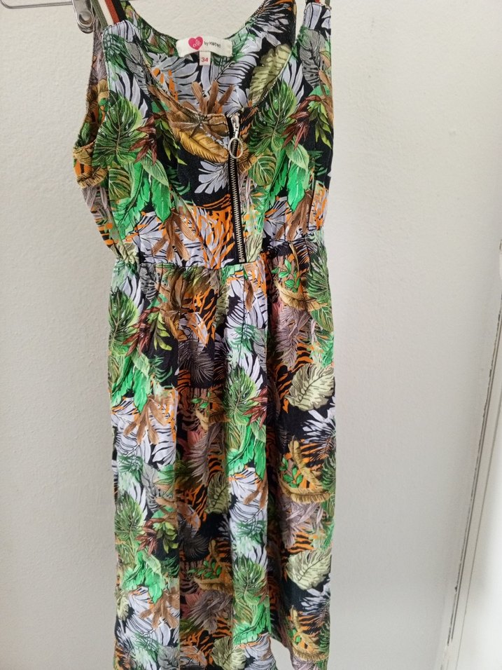 Bohem Çok Renkli Askılı Elbise - Görsel 2