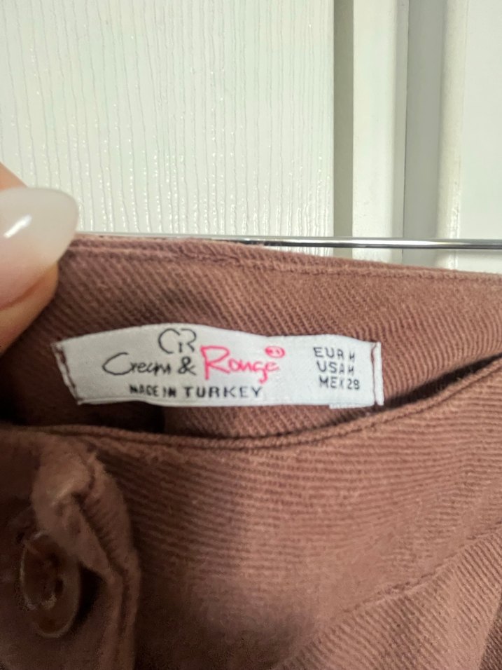 Kahverengi Keten Kemerli Rahat Kadın Pantolon - Görsel 3