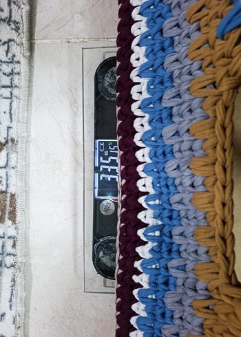 Renkli Örgü Bebek Sepeti Kulplu - Görsel 7